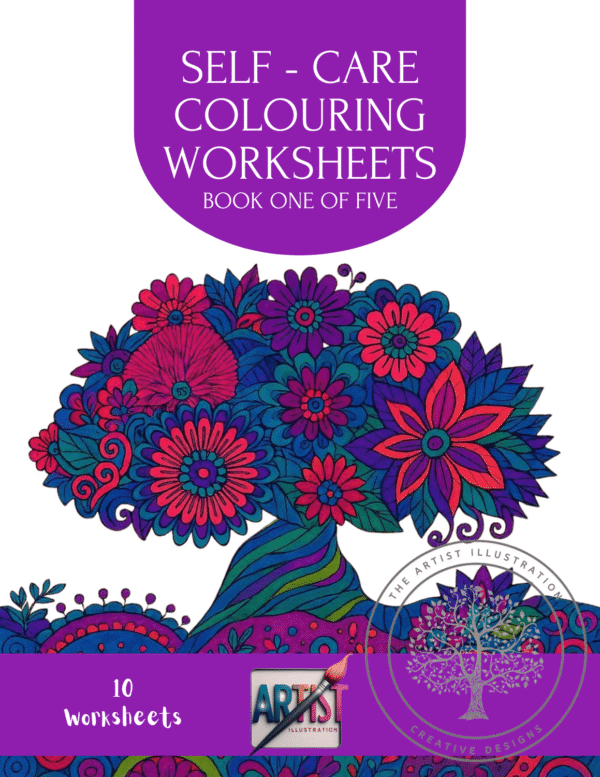 self-care-coloring-worksheets-1-5 self-care-coloring-worksheets-1-5